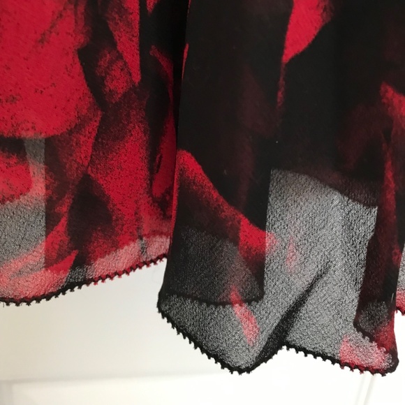 NWT Ricki’s Pleated Floral Midi Skirt S Black Red - Picture 5 of 9